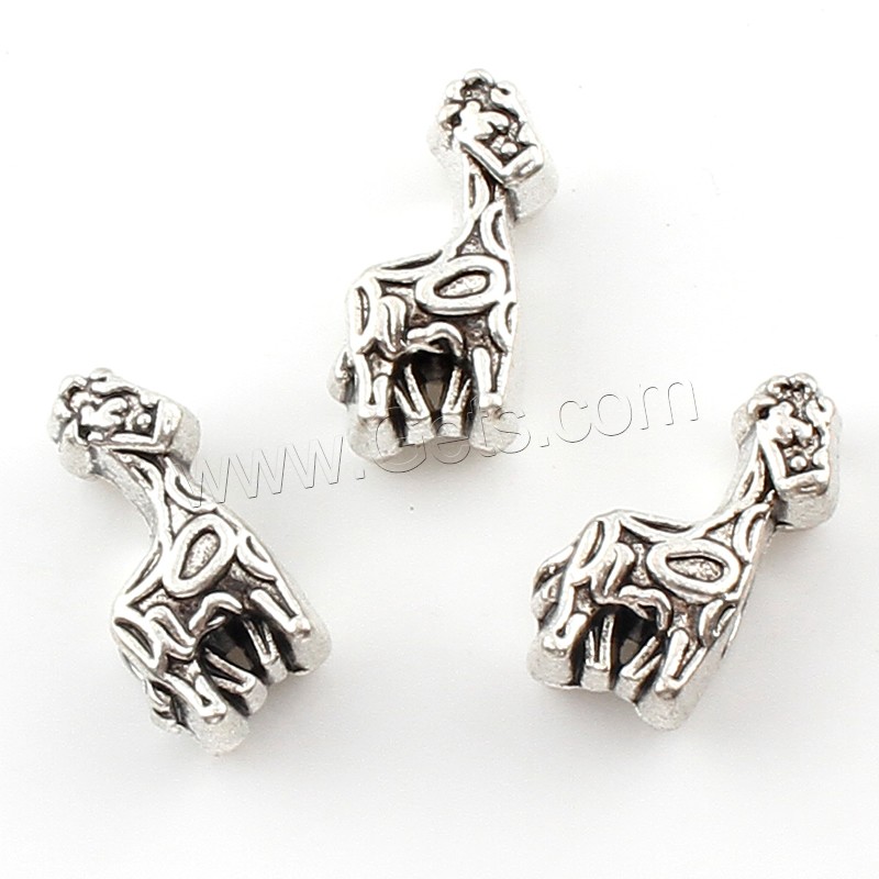 Zinc Alloy Animal Beads, Giraffe, plated, more colors for choice, 11x12x8mm, Hole:Approx 4mm, Approx 125PCs/Bag, Sold By Bag