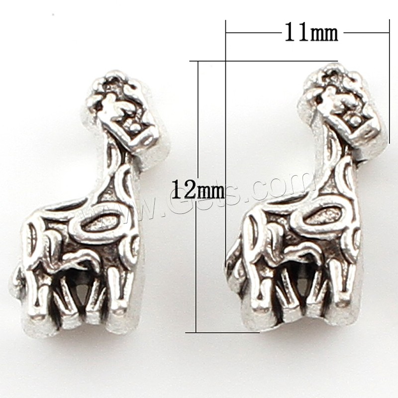 Zinc Alloy Animal Beads, Giraffe, plated, more colors for choice, 11x12x8mm, Hole:Approx 4mm, Approx 125PCs/Bag, Sold By Bag