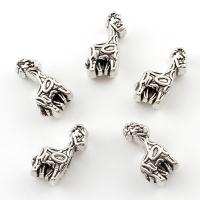 Zinklegierung Tier Perlen, Giraffe, plattiert, keine, 11x12x8mm, Bohrung:ca. 4mm, ca. 125PCs/Tasche, verkauft von Tasche