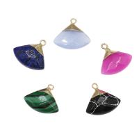 Gemstone Pendantifs en laiton, pierre gemme, avec laiton, Placage de couleur d'or, différents matériaux pour le choix Environ 1.8mm, Vendu par PC