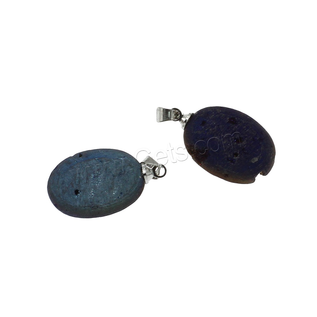 Natural Agate Pendentif Druzy, agate quartz de glace, avec laiton, Placage de couleur argentée, normes différentes pour le choix, plus de couleurs à choisir, Trou:Environ 1.4mm, Vendu par PC