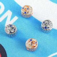 Enamel Zinc Alloy Beads, plated, DIY & with rhinestone 11*10mm 