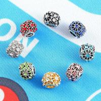 Rhinestone Zinc Alloy Beads, plated, DIY & with rhinestone 11*9mm 