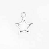 Zinc Alloy Star Pendant, plated, DIY, silver color, 18*21mm  