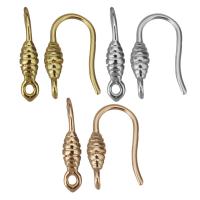 Brass Hook Earwire, plated, DIY & with loop 0.8mm Approx 1.5mm 