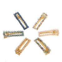 Clips de pico, metal, con Cristal, chapado en color dorado, para mujer, más colores para la opción, libre de níquel, plomo & cadmio, 64x22x8mm, 12PCs/Bolsa, Vendido por Bolsa