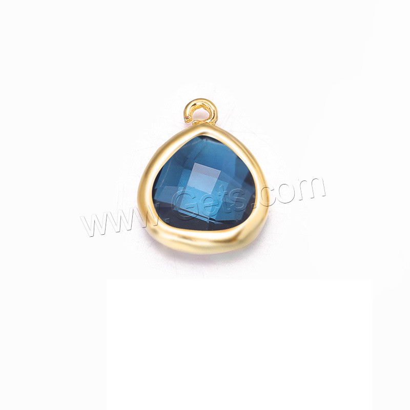 Brass Jewelry Pendants, with Crystal, Teardrop, gold color plated, different size for choice, more colors for choice, Hole:Approx 1mm, 10PCs/Bag, Sold By Bag