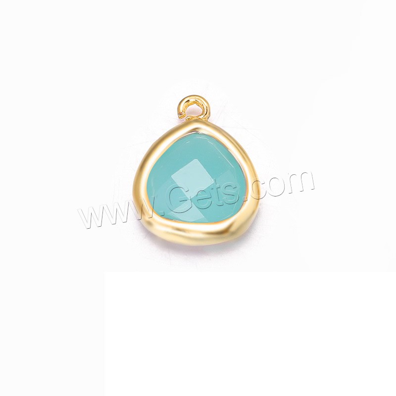 Brass Jewelry Pendants, with Crystal, Teardrop, gold color plated, different size for choice, more colors for choice, Hole:Approx 1mm, 10PCs/Bag, Sold By Bag