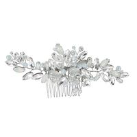 Bridal Decorative Hair Comb, Rhinestone, with Zinc Alloy, fashion jewelry & for woman & with rhinestone, 13.5cmx6.5cm 