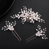 Bridal Decorative Hair Comb, Zinc Alloy, with Crystal, fashion jewelry & for woman & with rhinestone 15cmx8cm,10cmx6cm 