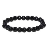 Lava Bead Bracelet, with Abrazine Stone, fashion jewelry & Unisex, black, 8mm .7 Inch 