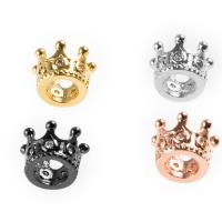 Rhinestone Zinc Alloy Beads, Crown, plated, DIY & micro pave rhinestone 6.8*10.9mm 