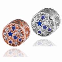 Rhinestone Zinc Alloy Beads, plated, DIY & with rhinestone 9*11mm 