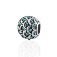 Rhinestone Zinc Alloy Beads, plated, DIY & with rhinestone 10*11mm 