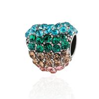 Rhinestone Zinc Alloy Beads, plated, DIY & with rhinestone, multi-colored, 12*12mm 