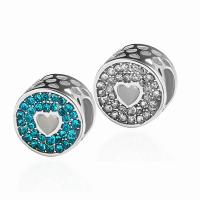 Rhinestone Zinc Alloy Beads, plated, DIY & with rhinestone 10*9mm 