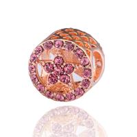 Rhinestone Zinc Alloy Beads, plated, DIY & with rhinestone 9*11mm 