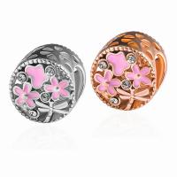 Rhinestone Zinc Alloy Beads, plated, DIY & with rhinestone 10*10mm 