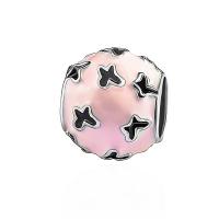 Enamel Zinc Alloy Beads, plated, DIY, pink, 11*11mm 