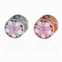 Rhinestone Zinc Alloy Beads, plated, DIY & enamel & with rhinestone 10*11mm 