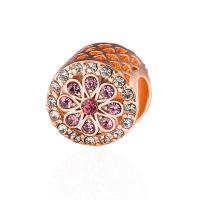 Rhinestone Zinc Alloy Beads, plated, DIY & with rhinestone 10*9mm 