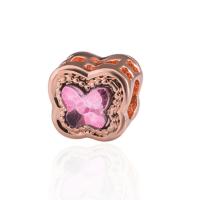 Rhinestone Zinc Alloy Beads, plated, DIY & with rhinestone 10*11mm 