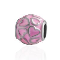 Enamel Zinc Alloy Beads, plated, DIY, pink, 8*8mm 