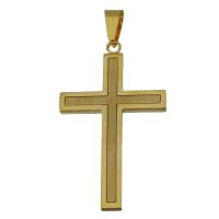 Stainless Steel Cross Pendants, gold color plated Approx 