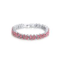 Zinc bracelets en strass en alliage , alliage de zinc, Placage, pour femme & avec strass, plus de couleurs à choisir Environ 6.4 pouce, Vendu par brin