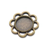 Zinklegierung Cabochon Einstellung, Blume, plattiert, keine, 22x22mm, Innendurchmesser:ca. 12x12mm, 100PCs/Tasche, verkauft von Tasche