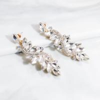 Bridal Earring, Zinc Alloy, with Rhinestone, with zinc alloy earnut & fashion jewelry & for woman & with rhinestone 