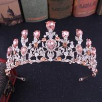 Bridal Tiaras, Zinc Alloy, with Crystal & Plastic Pearl, plated, fashion jewelry & wedding gift & for woman 