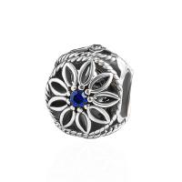 Rhinestone Zinc Alloy Beads, plated, DIY & with rhinestone, silver color, 10*9mm 