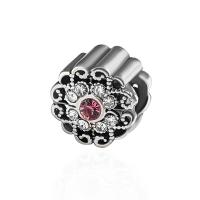 Rhinestone Zinc Alloy Beads, plated, DIY & with rhinestone 10*8mm 