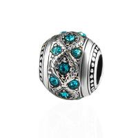 Rhinestone Zinc Alloy Beads, plated, DIY & with rhinestone 8*9mm 