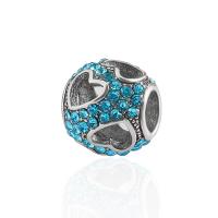 Rhinestone Zinc Alloy Beads, plated, DIY & with rhinestone 10*11mm Approx 5mm 