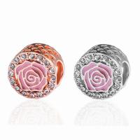 Rhinestone Zinc Alloy Beads, plated, DIY & with rhinestone 8*11mm Approx 5mm 