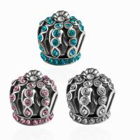 Rhinestone Zinc Alloy Beads, Crown, plated, DIY & with rhinestone 11*11mm Approx 5mm 