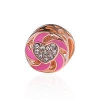 Rhinestone Zinc Alloy Beads, plated, DIY & enamel & with rhinestone 8*10mm Approx 5mm 