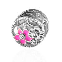 Rhinestone Zinc Alloy Beads, plated, DIY & enamel & with rhinestone 10*10mm Approx 5mm 