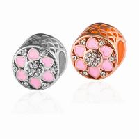 Rhinestone Zinc Alloy Beads, plated, DIY & enamel & with rhinestone 10*10mm Approx 5mm 