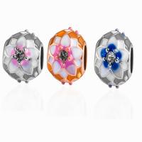 Rhinestone Zinc Alloy Beads, plated, DIY & enamel & with rhinestone 10*8mm Approx 5mm 