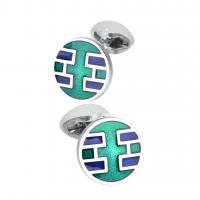 Brass Cufflinks, Flat Round, plated, fashion jewelry & for man & enamel, 18mm 