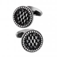 Brass Cufflinks, Flat Round, antique silver color plated, fashion jewelry & for man, 18mm 