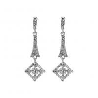 Bridal Earring, Zinc Alloy, with zinc alloy earnut & for woman & with rhinestone 