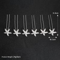 Hair Stick, Zinc Alloy, Star, for bridal & with rhinestone 