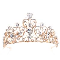 Bridal Tiaras, Zinc Alloy, with Crystal, plated, fashion jewelry & wedding gift & for woman 