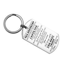 Stainless Steel Key Chain, plated, Unisex, silver color, 29*51mm 