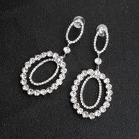 Boucle d'oreille goutte strass, bijoux de mode & pour femme, argent Vendu par paire