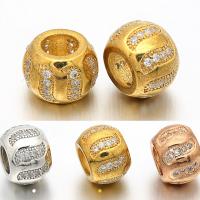 Cubic Zirconia Micro Pave Brass European Bead, plated, micro pave cubic zirconia Approx 5mm 